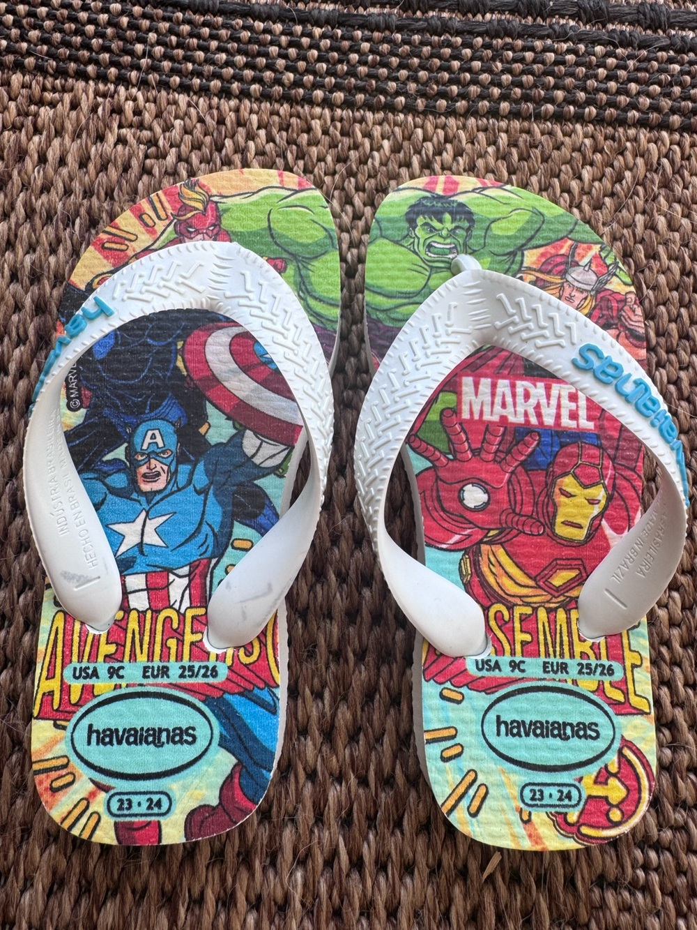 Havaianas Toddler Marvel Comic White Strap Flip Flops